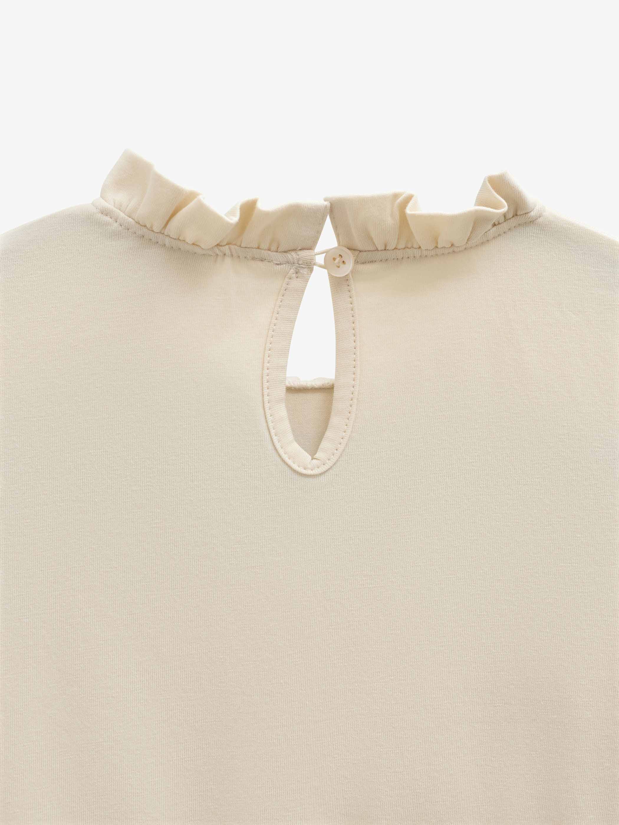 Solid Peplum Jersey Blouse - Kids - Offwhite | 101545 Heidi