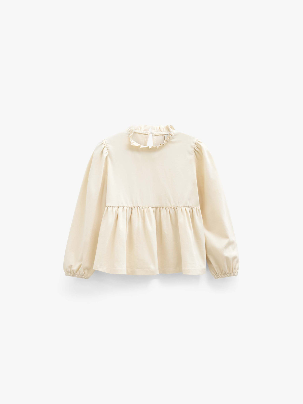 Einfarbige Jerseybluse mit Schößchen Tween - Offwhite | 101546 Heidi