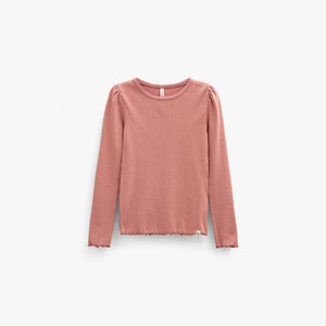 Geripptes Langarmshirt aus Modal-Mix Kids - Dusty Rose | 101559 Lottie