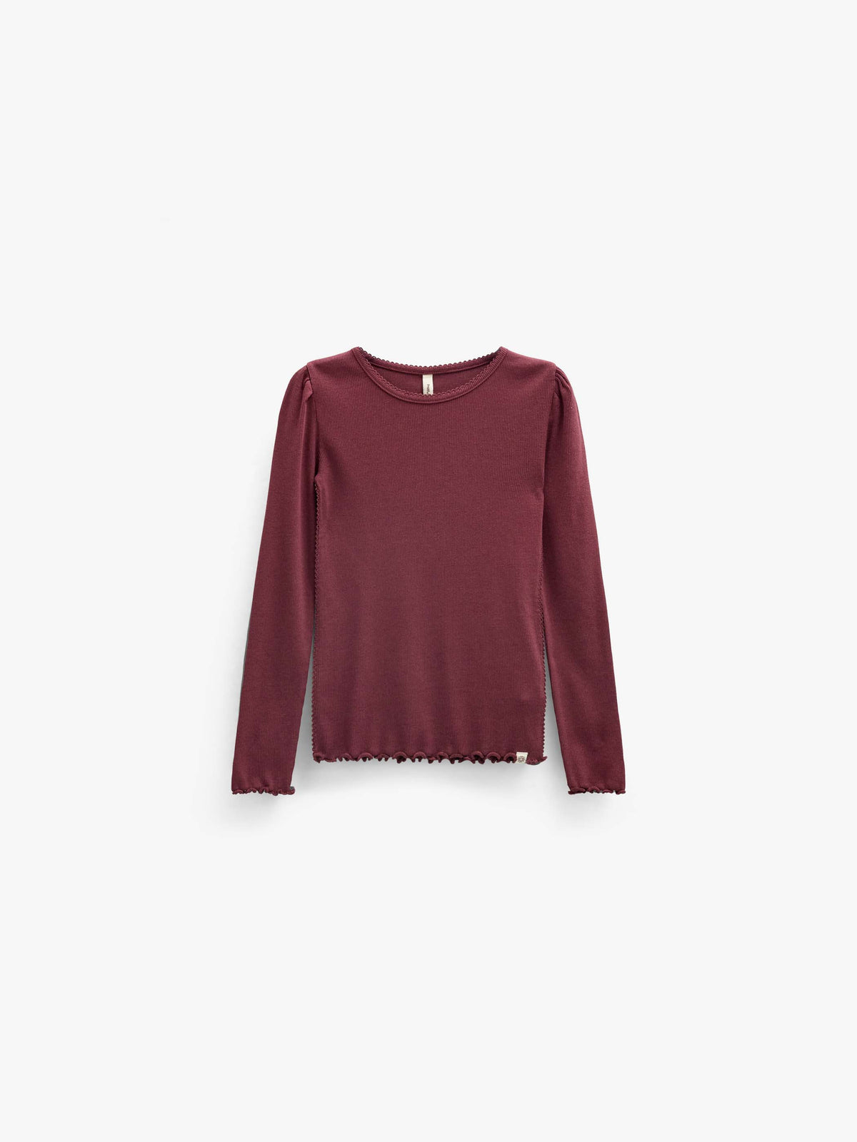 Geripptes Langarmshirt aus Modal-Mix Kids - Bordeaux | 101561 Lottie