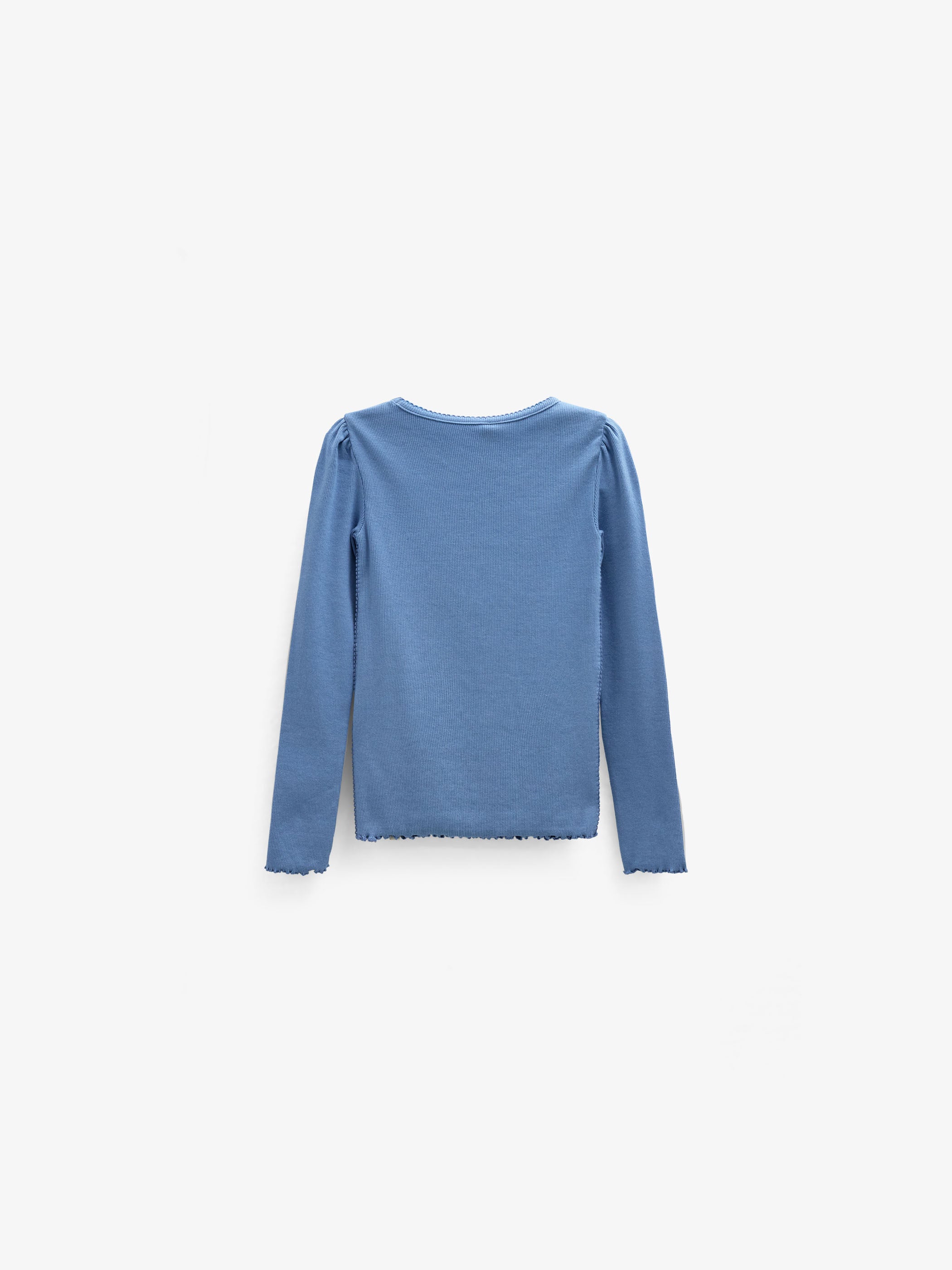 Ribbed Modal-Blend Long-Sleeve T-Shirt - Kids - Dusty Blue | 101563 Lottie