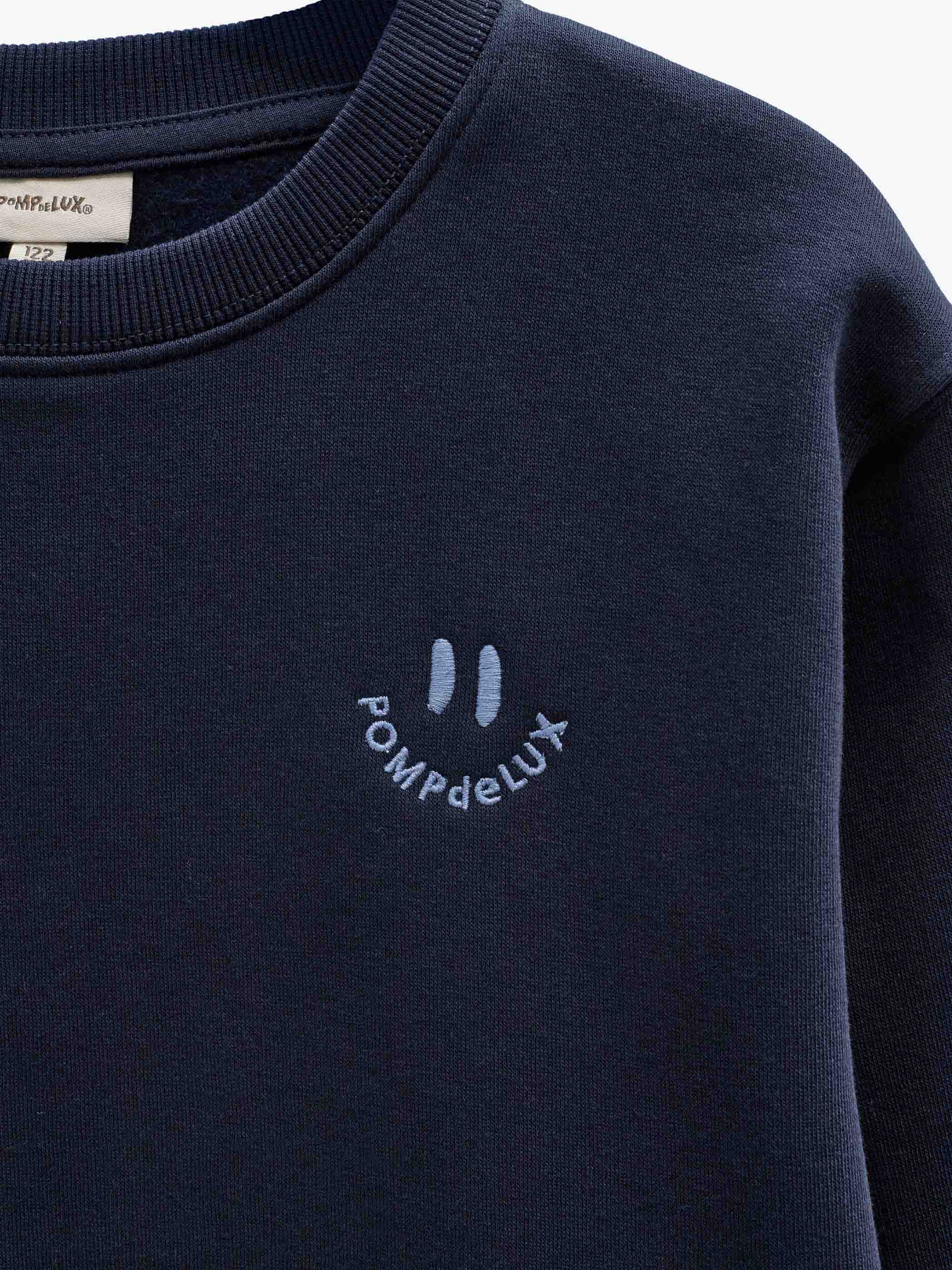 Smiley Crew Neck Sweatshirt - Tween - Navy | 101574 Andrew