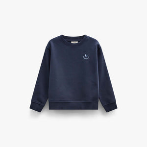 Rundhals-Sweatshirt mit Smiley-Stickerei Kids - Navy | 101573 Andrew