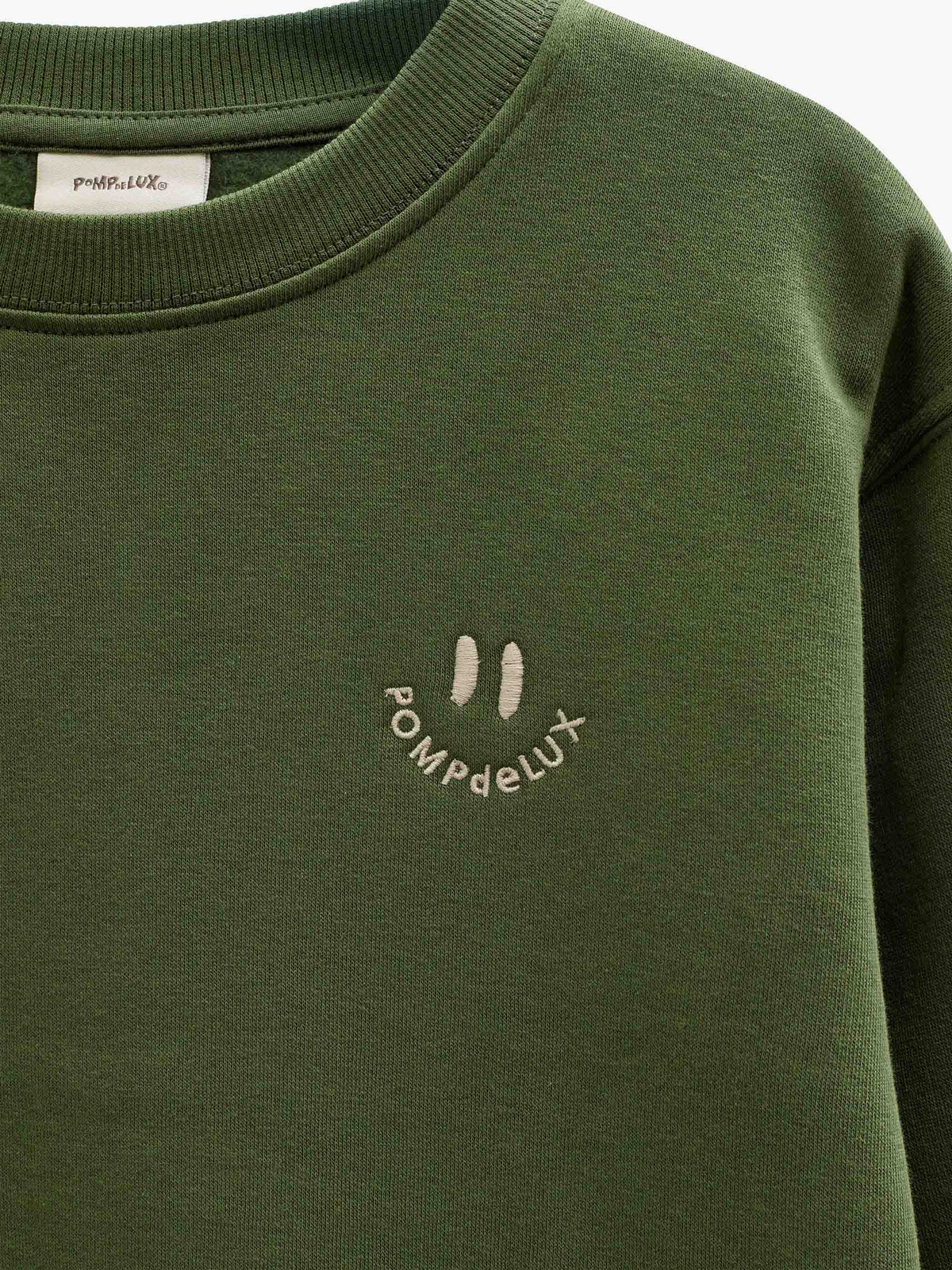 Smiley Crew Neck Sweatshirt - Tween - Moss Green | 101576 Andrew