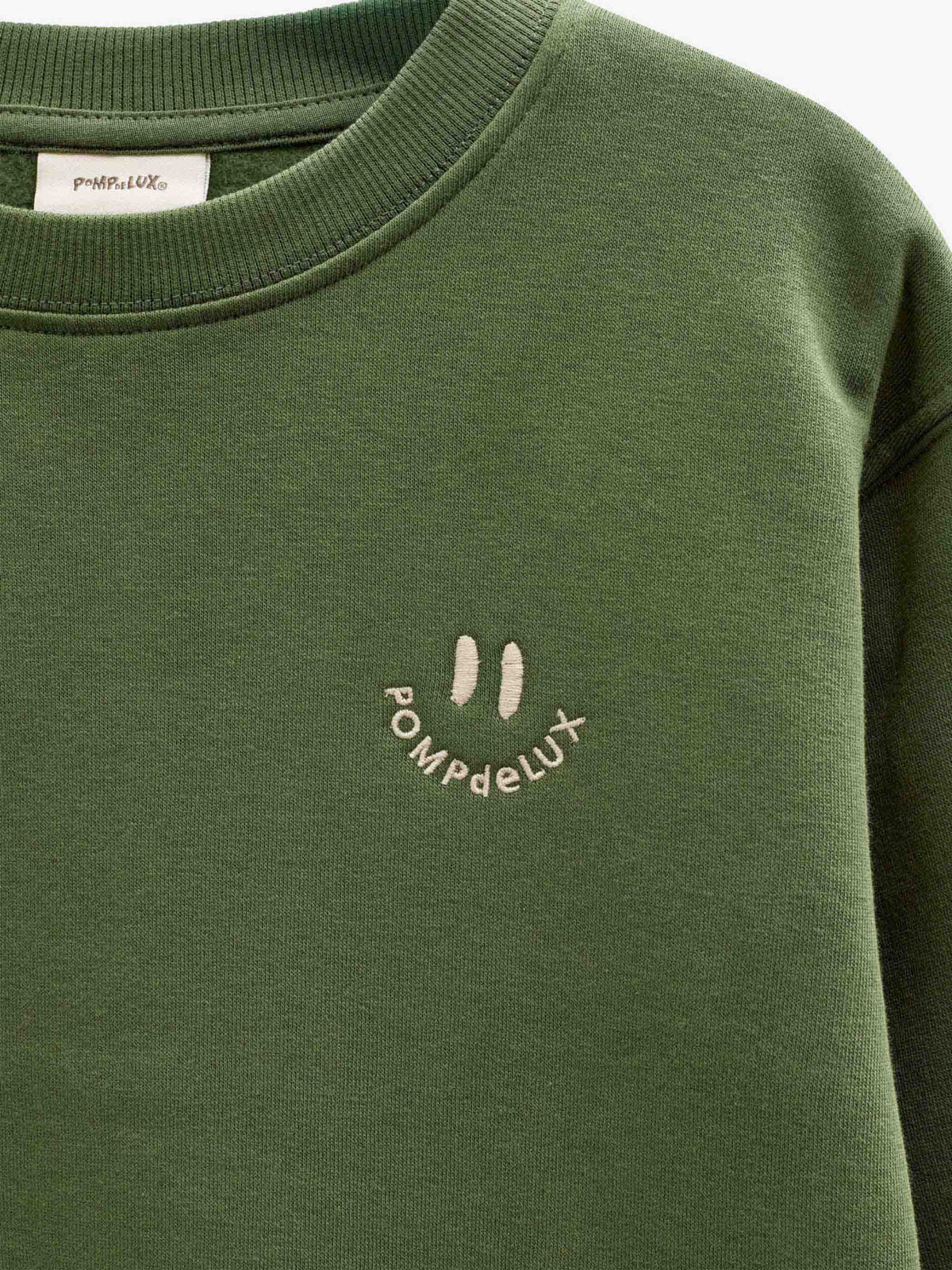 Rundhals-Sweatshirt mit Smiley-Stickerei Kids - Moss Green | 101575 Andrew