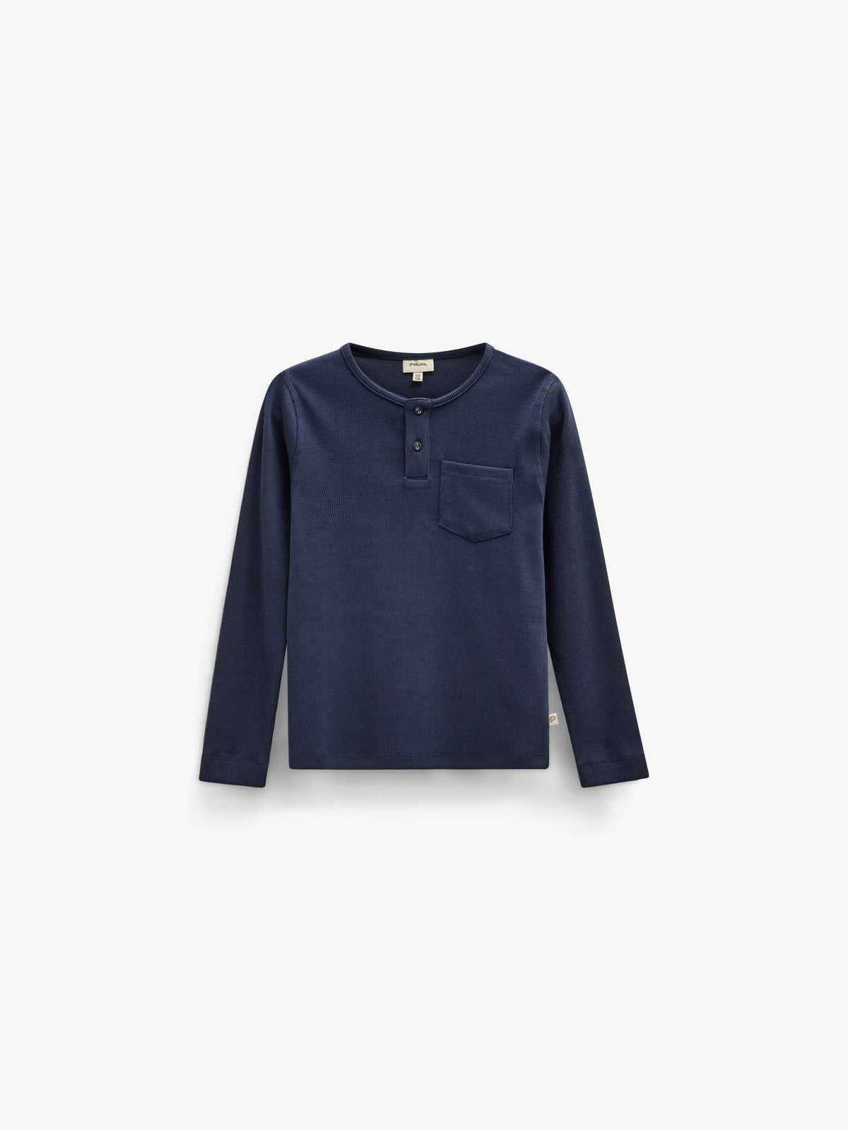 Geripptes Langarmshirt mit Knopfleiste Tween - Navy | 101592 Conrad