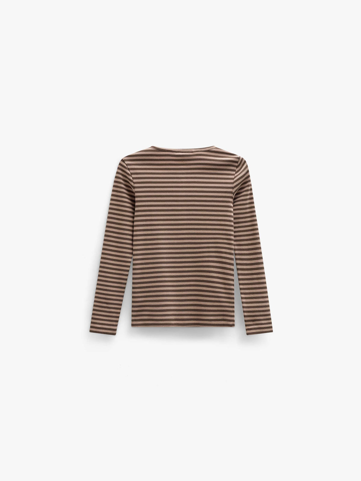 Gestreiftes Langarmshirt aus Rippstoff Kids - Brown/Light Brown | 101614 Gloria