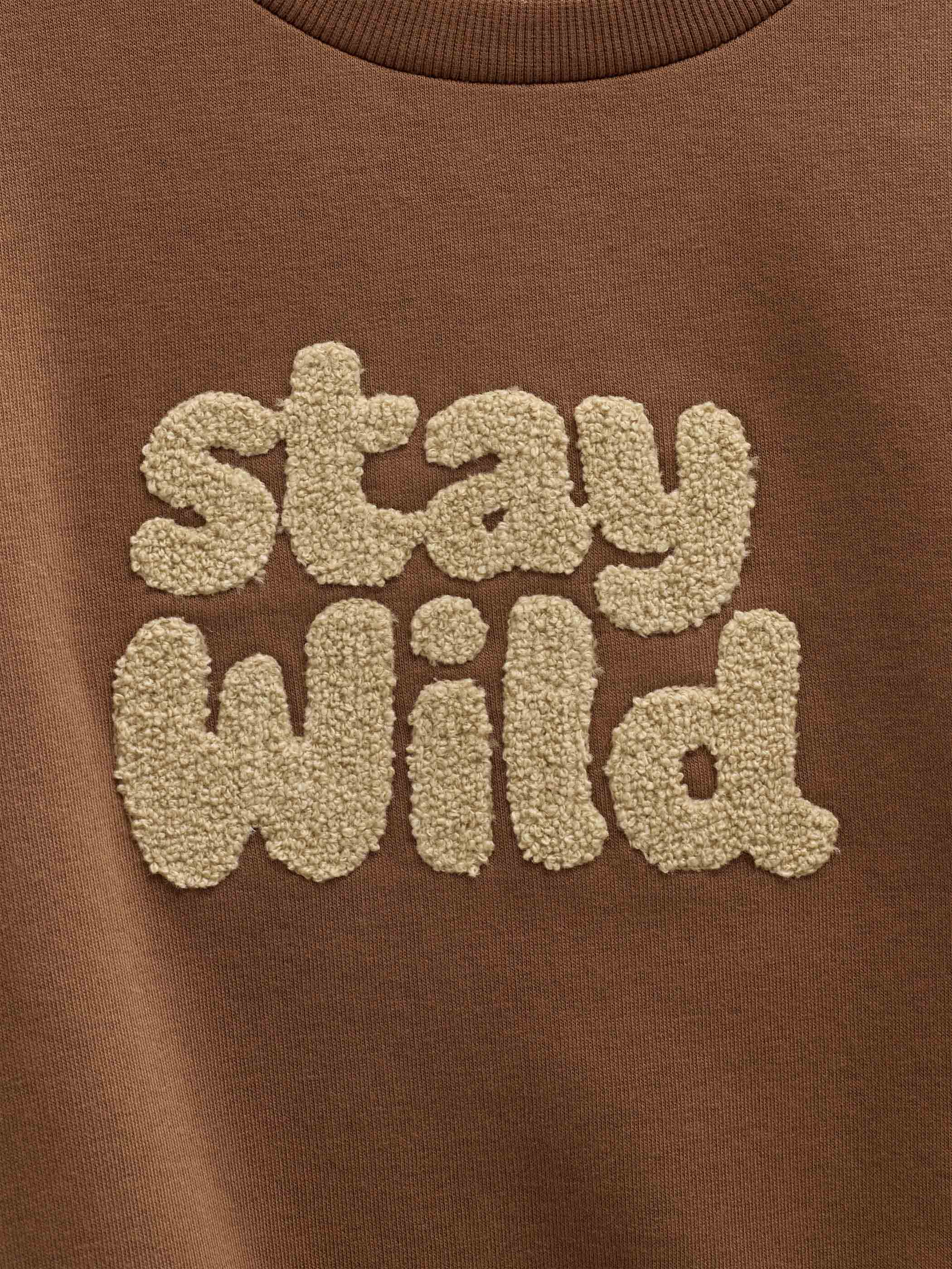 Rundhals-Sweatshirt mit Frottee-Stickerei Tween - Toffee | 101621 Joel