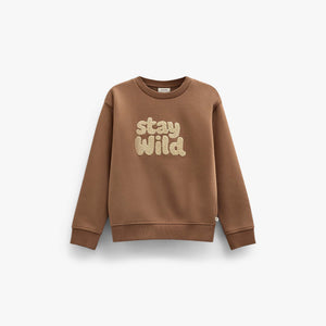 Rundhals-Sweatshirt mit Frottee-Stickerei Tween - Toffee | 101621 Joel