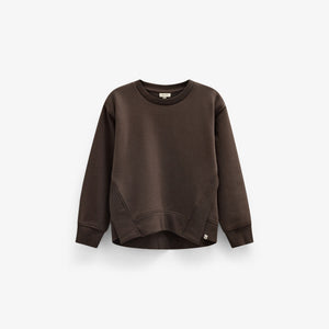 Rib Detail Sweatshirt - Tween - Dark Brown | 101627 Zoe