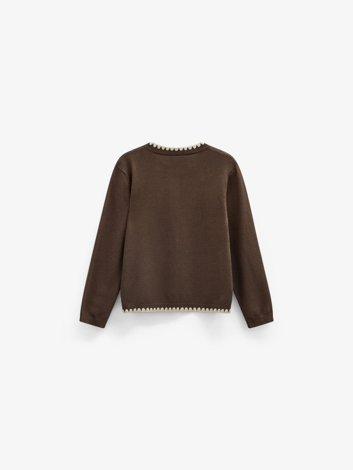 Strickjacke mit Kontrastnähten Kids - Brown/Offwhite | 101632 Lia