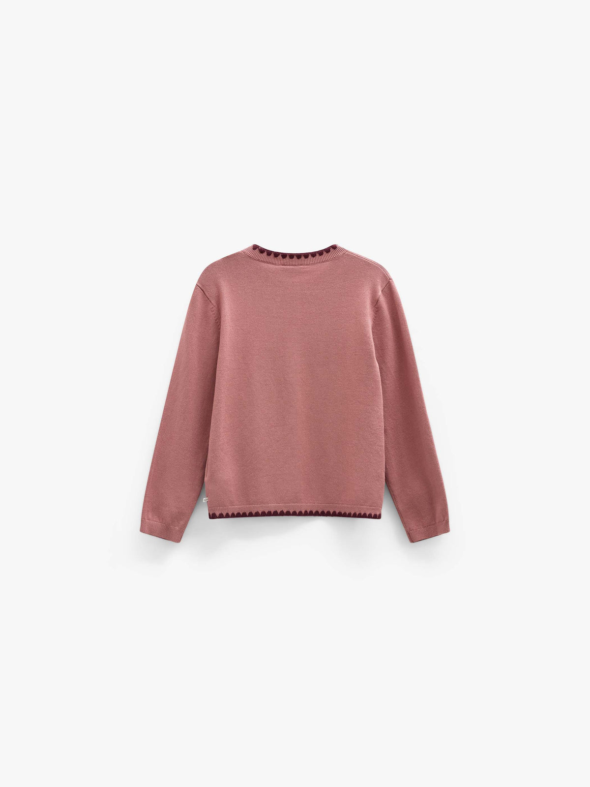 Strickjacke mit Kontrastnähten Kids - Dusty Rose/Bordeaux | 101634 Lia
