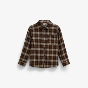 Checked Flannel Shirt - Kids - Brown/Navy | 101651 Edwin