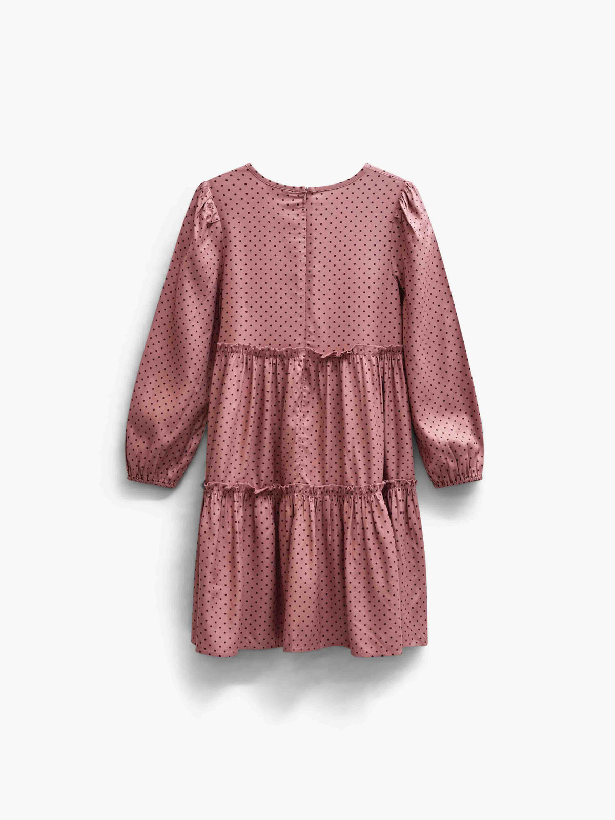 Gepunktetes Midikleid aus Viskose Tween - Dusty Rose/Bordeaux | 101657 Feline