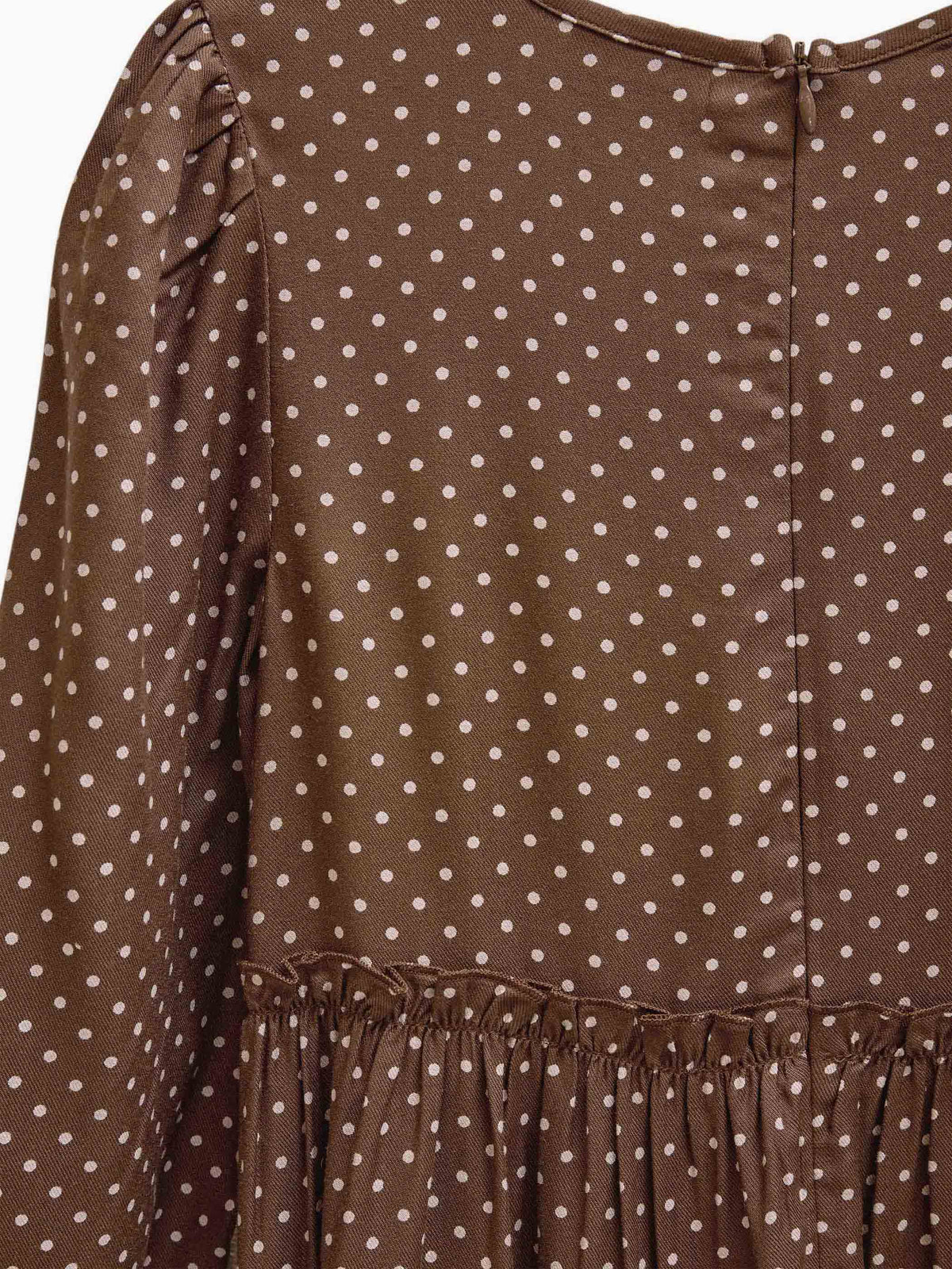 Gepunktetes Midikleid aus Viskose Tween - Brown/Offwhite | 101658 Feline