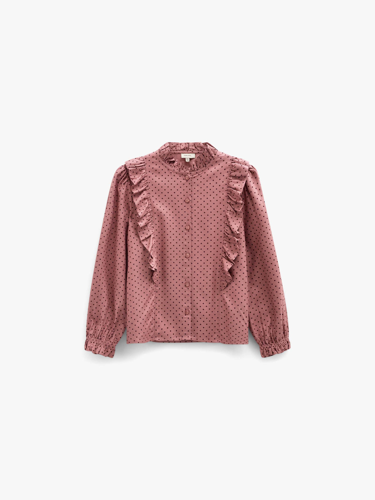 Gepunktete Viskosebluse mit Rüschen Tween - Dusty Rose/Bordeaux | 101661 Feline