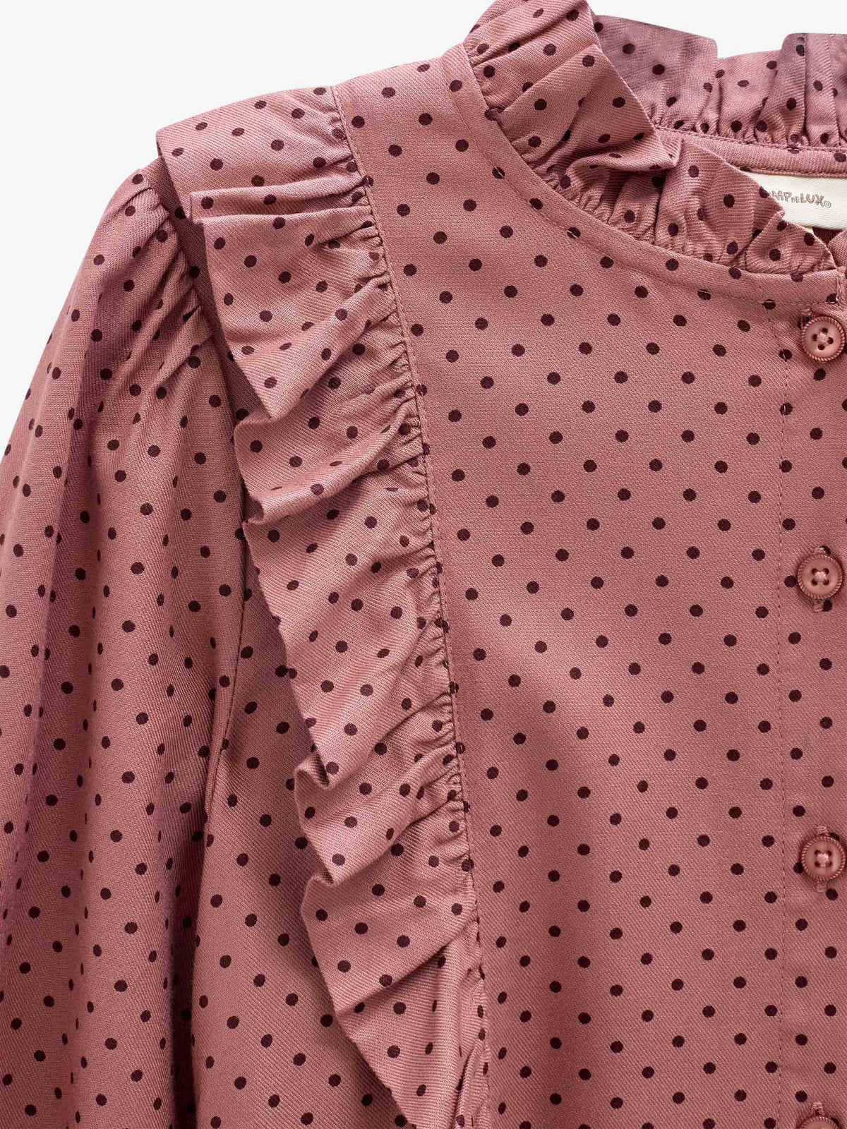 Gepunktete Viskosebluse mit Rüschen Tween - Dusty Rose/Bordeaux | 101661 Feline
