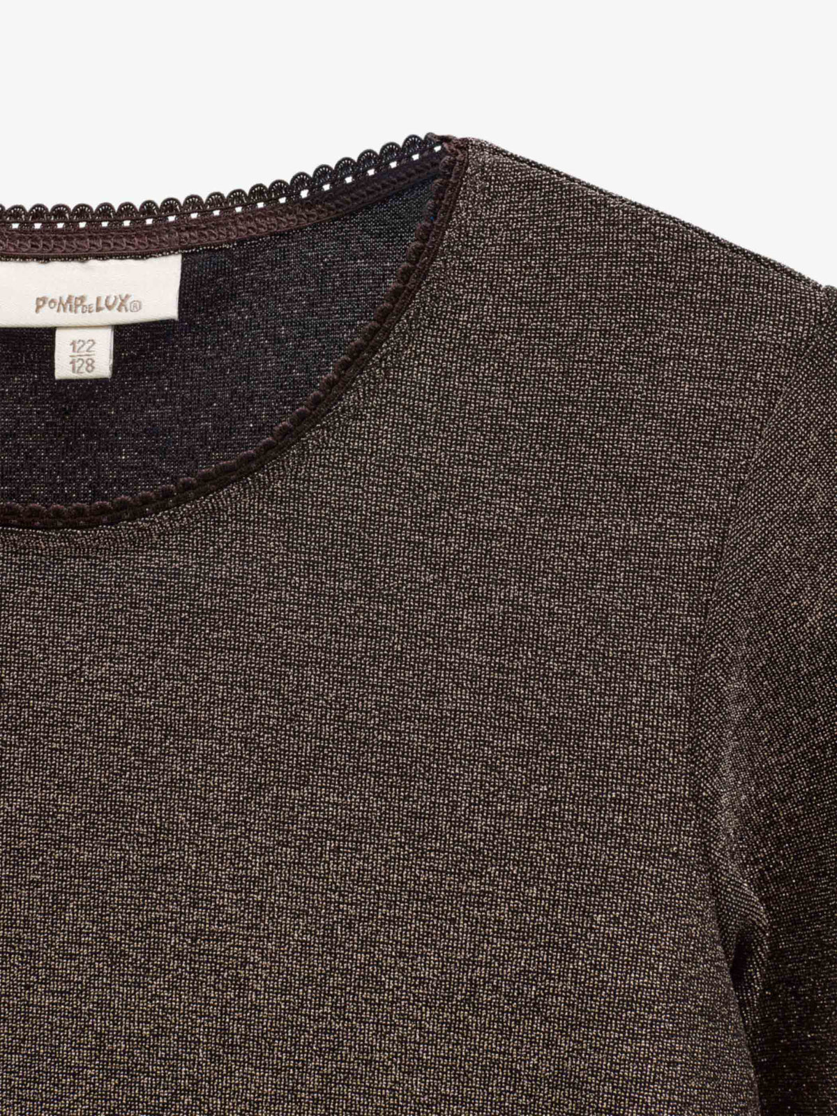 Langarmshirt mit Lurex Tween - Dark Brown | 101664 Helen