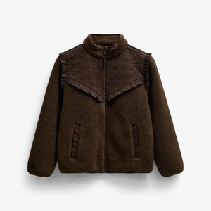 Quilted Yoke Teddy Jacket - Tween - Dark Brown | 101684 Hailey
