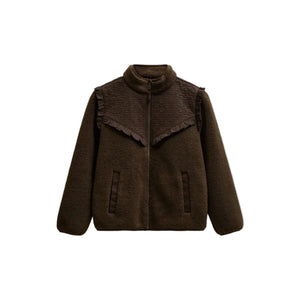 Quilted Yoke Teddy Jacket - Kids - Dark Brown | 101683 Hailey