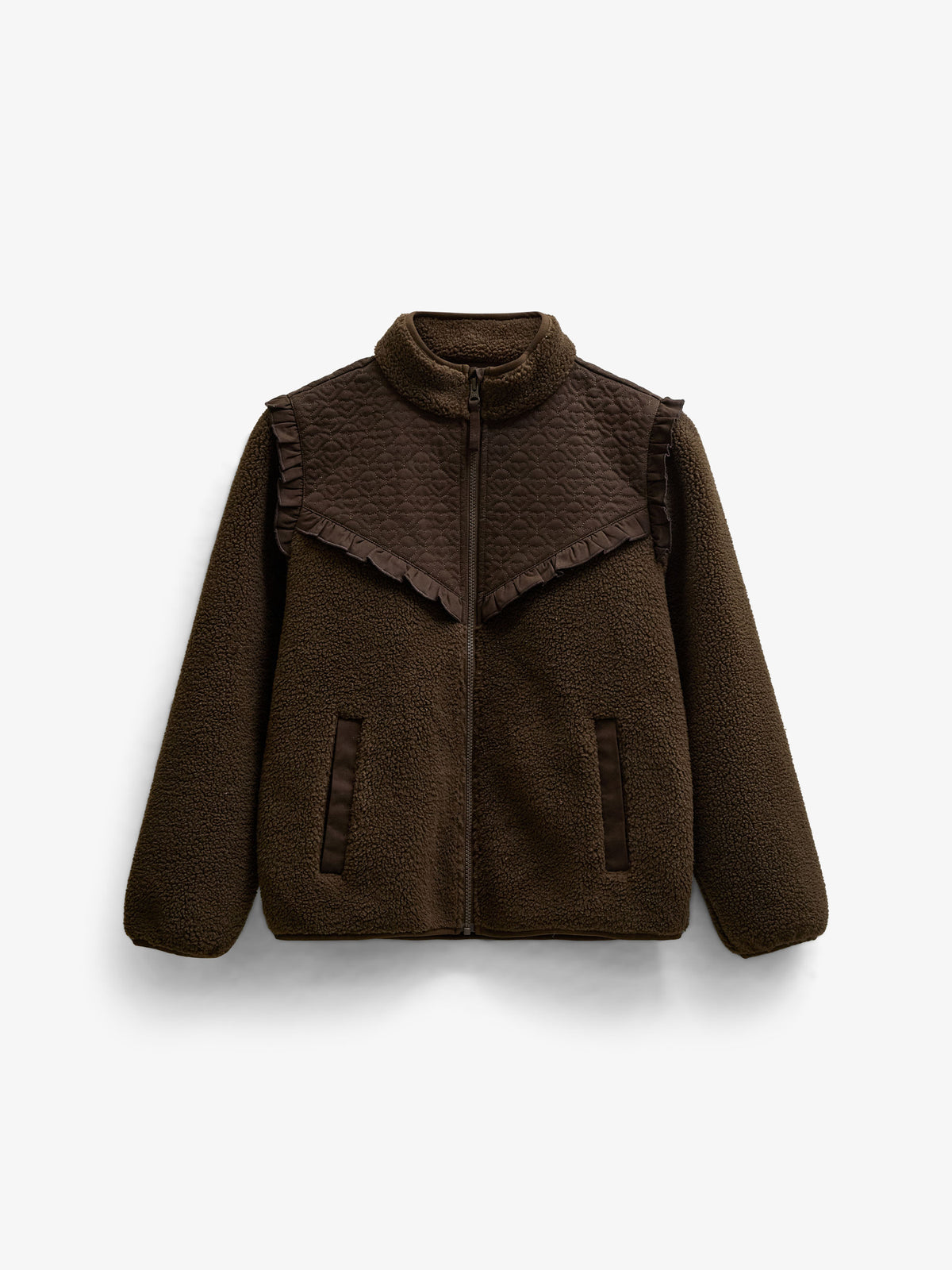 Quilted Yoke Teddy Jacket - Tween - Dark Brown | 101684 Hailey