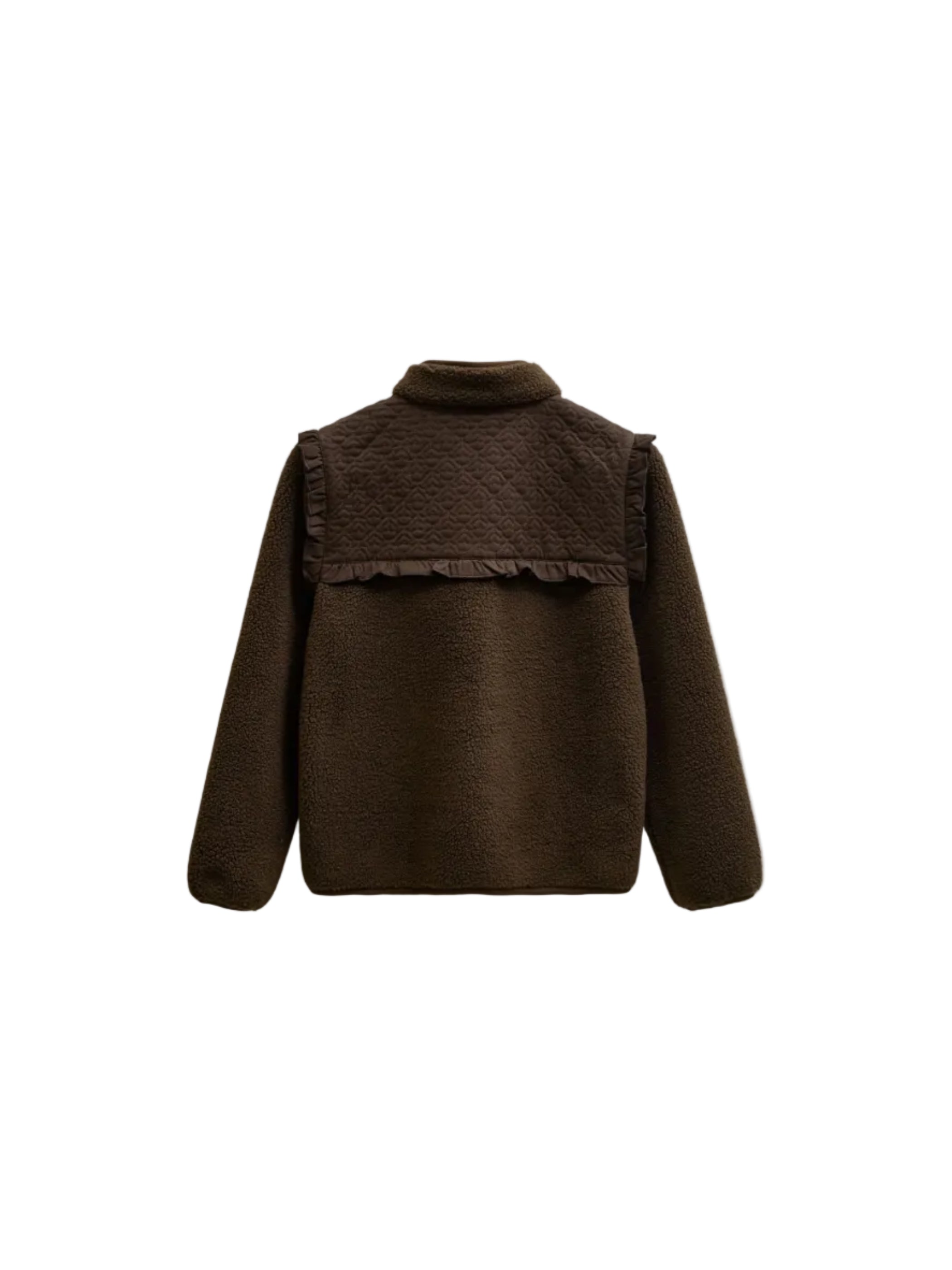 Quilted Yoke Teddy Jacket - Kids - Dark Brown | 101683 Hailey