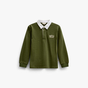 Langarm-Poloshirt aus Jersey Tween - Moss Green | 101692 Ruben