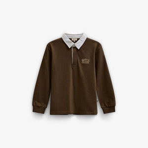 Long-Sleeve Jersey Polo - Kids - Dark Brown | 101693 Ruben