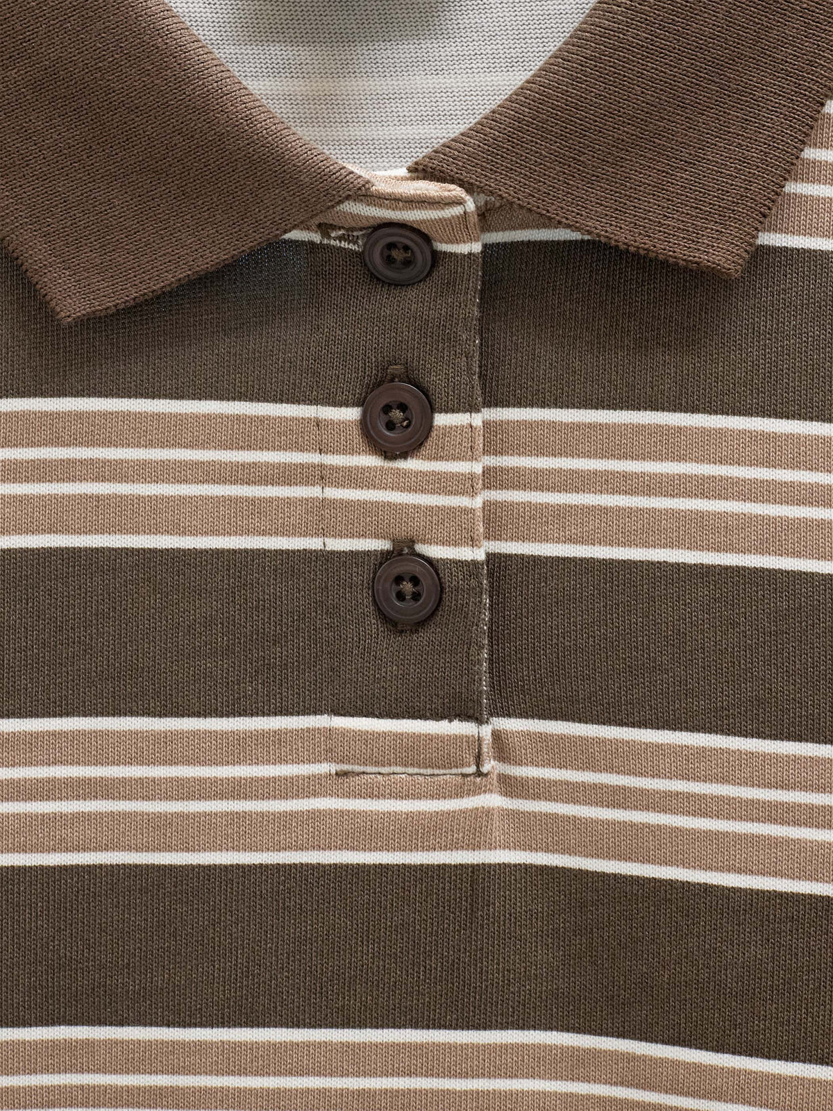 Gestreiftes Langarm-Poloshirt aus Jersey Kids - Brown | 101695 Hope