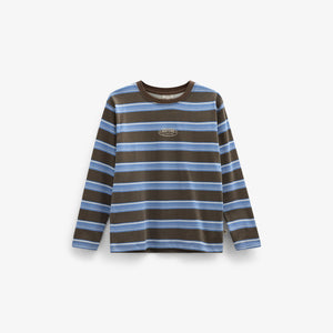 Striped Long-Sleeve T-Shirt - Kids - Brown /Blue | 101699 Hugo
