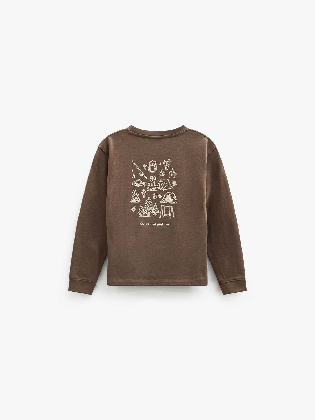 Langarmshirt mit Rückenprint Tween - Brown | 101710 Weston