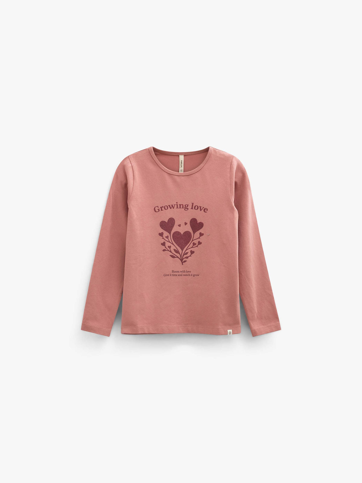 Langarmshirt mit Glitzerprint Kids - Dusty Rose | 101713 Piper