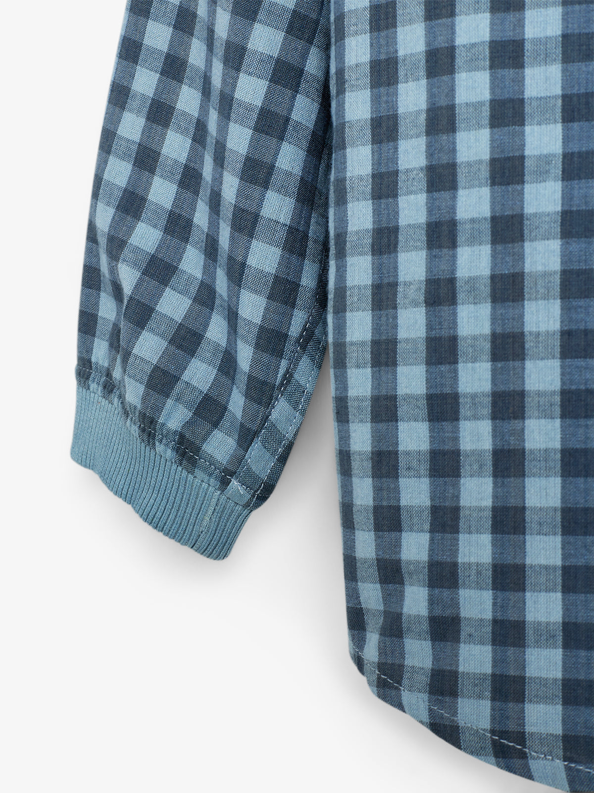 Micro Gingham Baumwollhemd - Kids - Blue