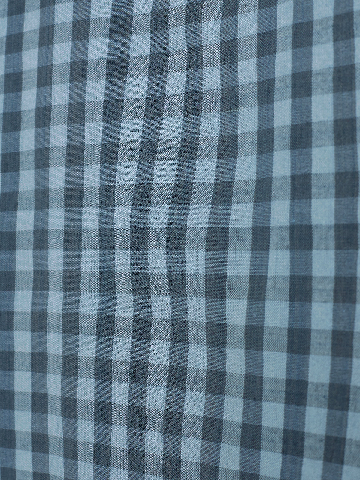 Micro Gingham Baumwollhemd - Kids - Blue