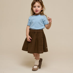 Pointelle T-Shirt mit Kontrast-Picot - Kids - Powder Blue | 101285 Drew