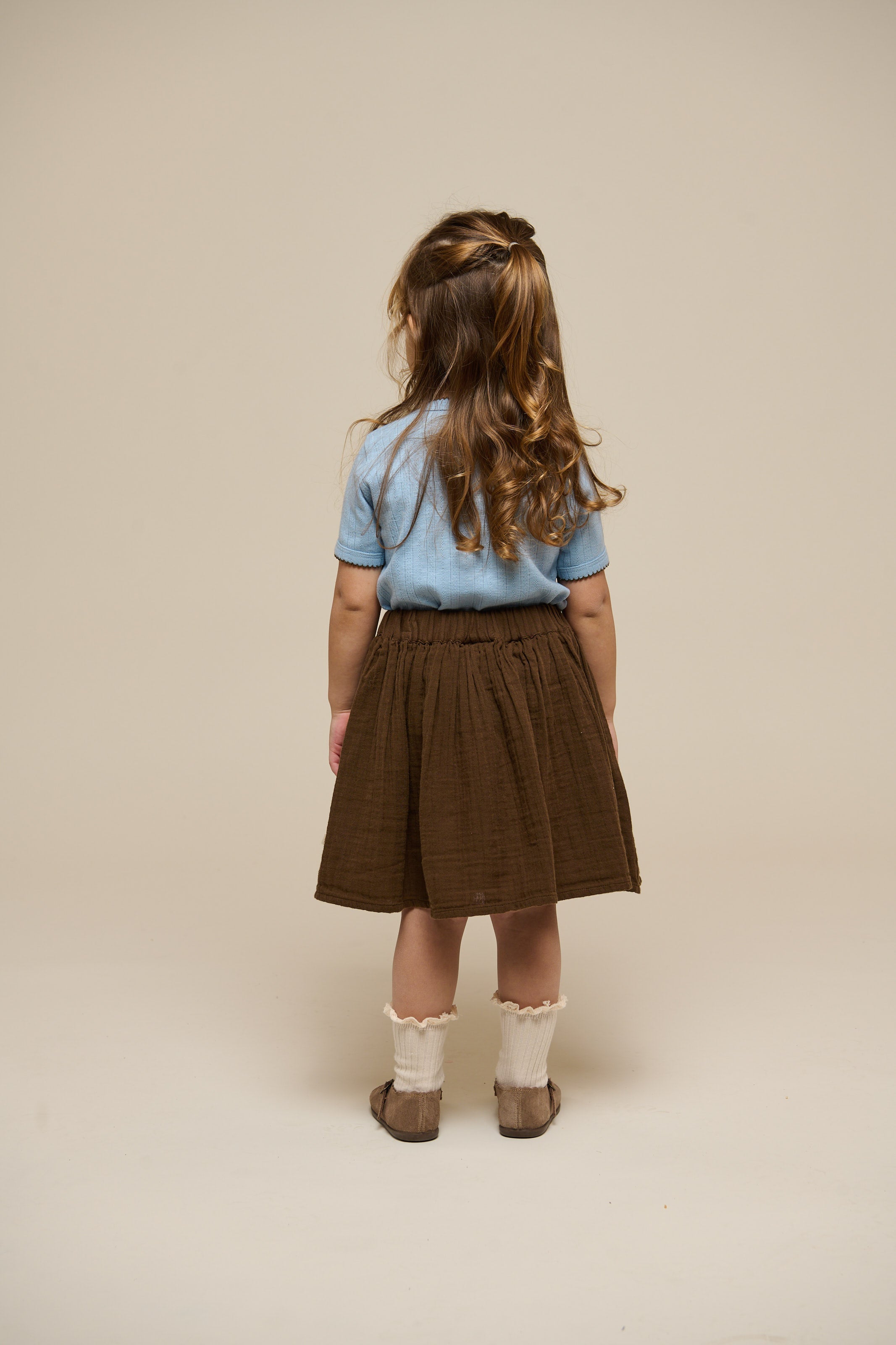 Pointelle T-Shirt mit Kontrast-Picot - Kids - Powder Blue | 101285 Drew