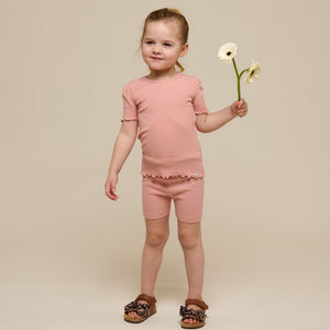 T-Shirt aus Modalripp - Kids - Rose Tan | 101298 Lottie