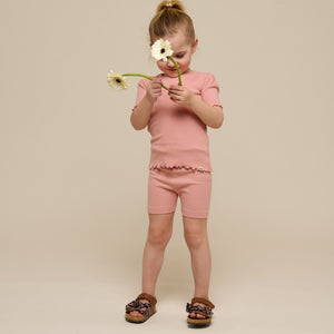 Kurze Shorts aus Modalripp - Kids - Rose Tan | 101314 Lottie