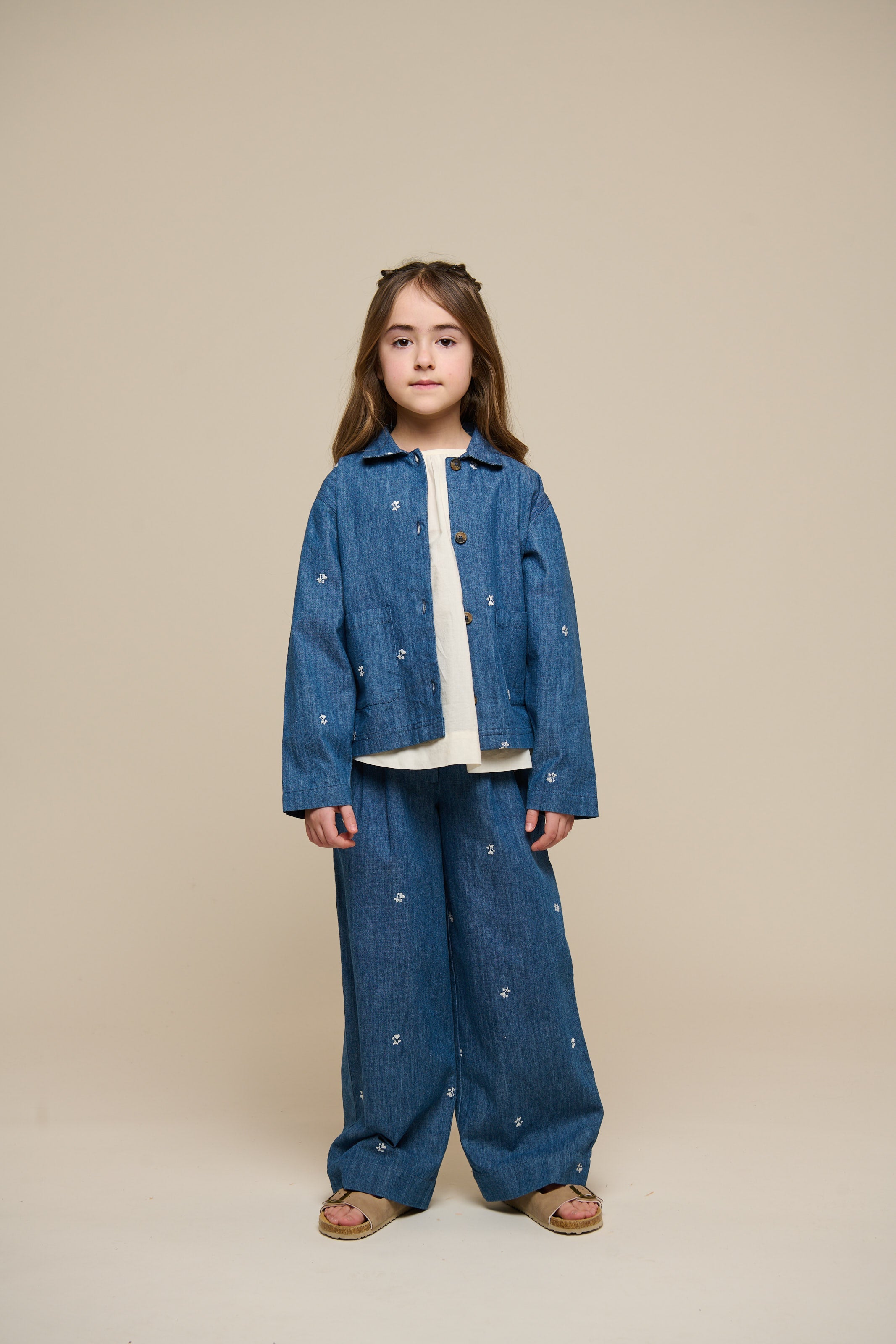 Bestickte Leichte Denim-Hose - Tween - Blue Denim | 101081 Isabella
