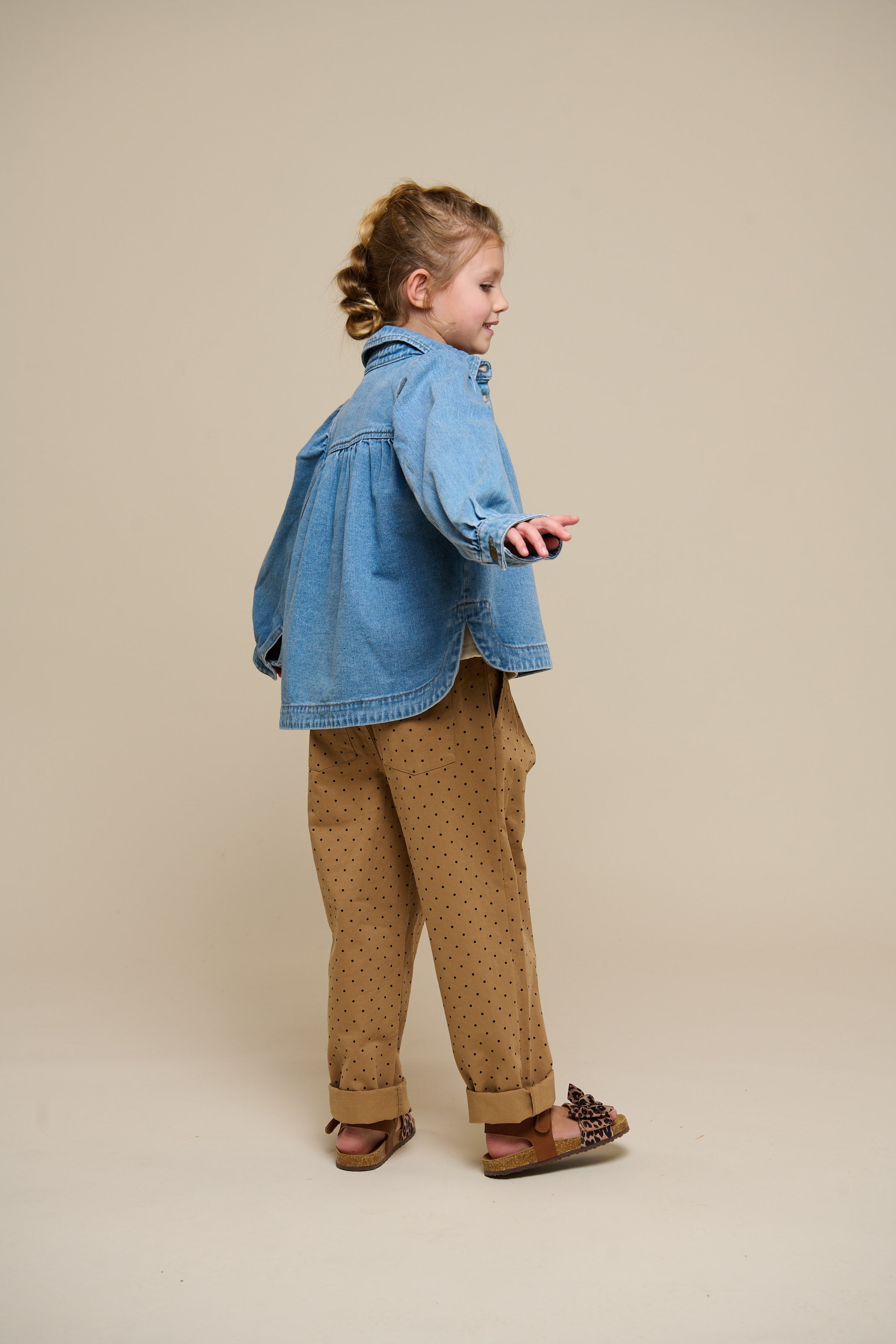 Twill-Hose mit Punkten - Tween - Beige | 100615 Iris