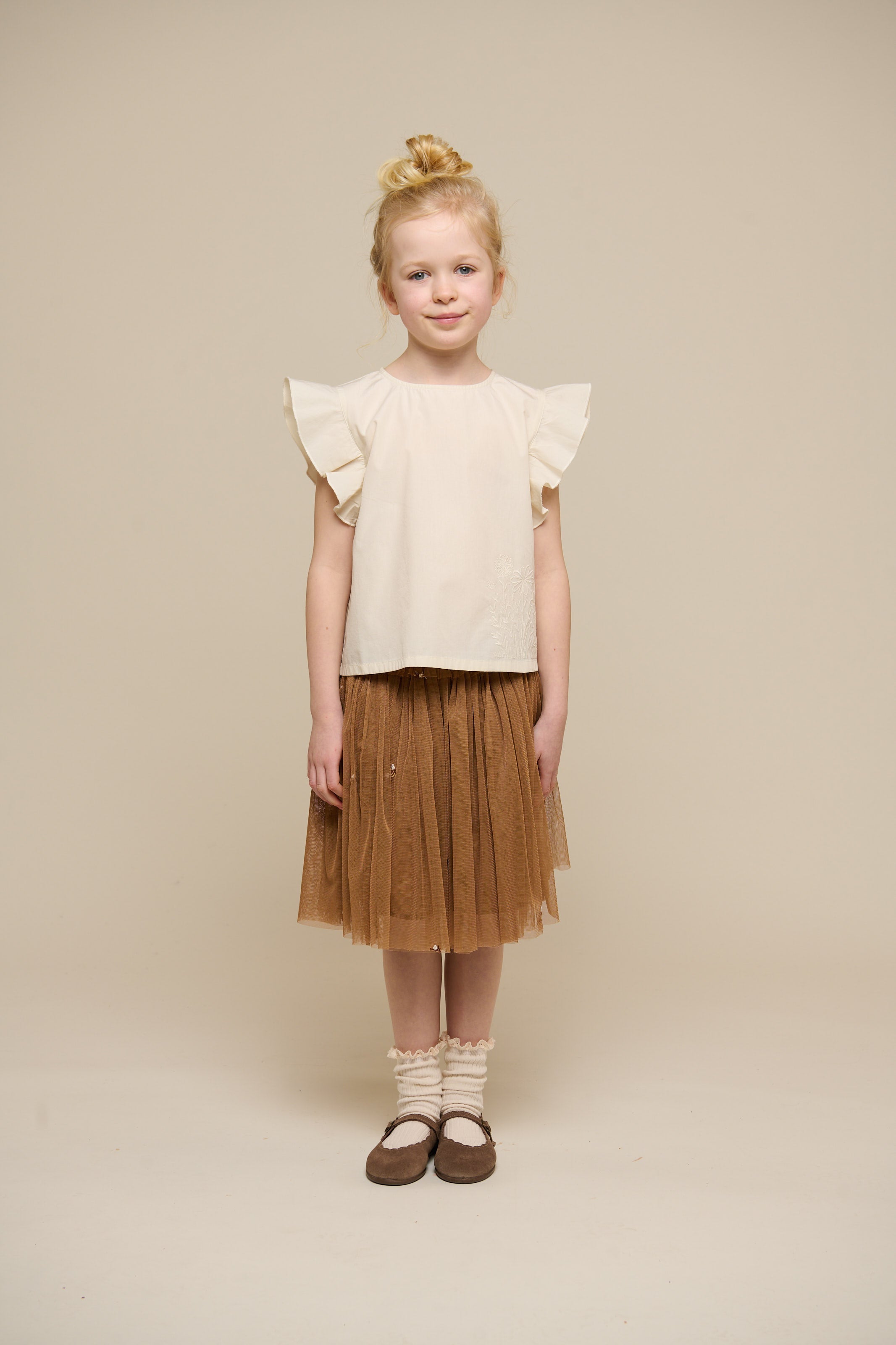 Popelinebluse mit Stickerei - Tween - Offwhite | 101074 Barbara