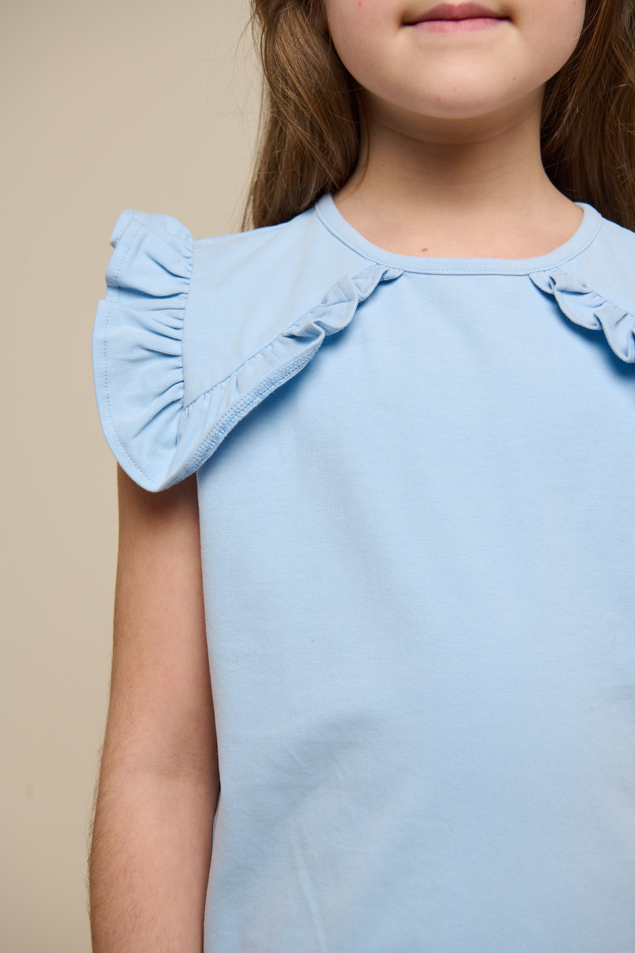 Jersey-Top mit Rüsche - Tween - Powder Blue | 101268 Selma
