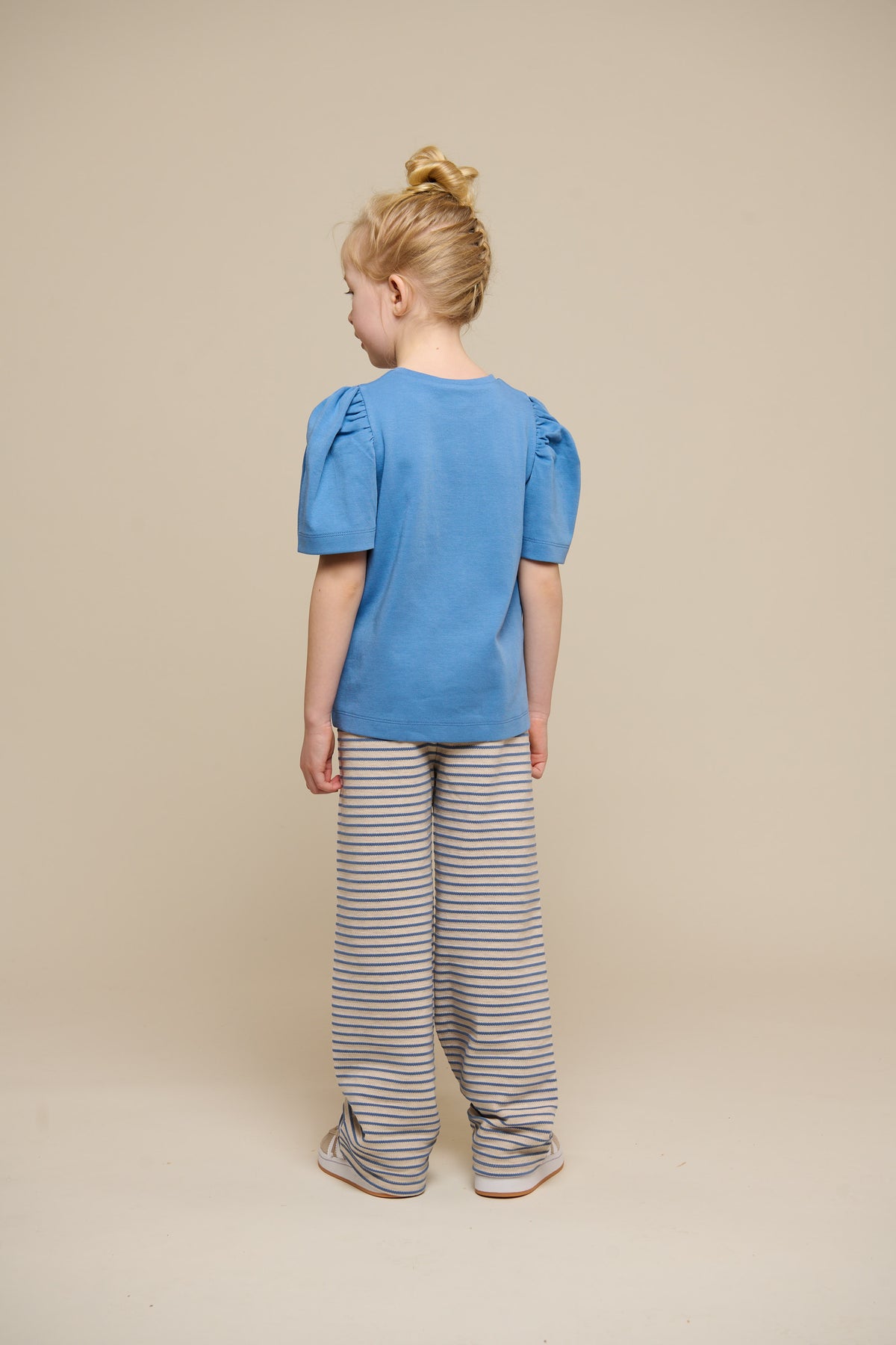 Gestreifte Jersey-Hose mit weitem Bein - Tween - Blue | 100998 Emmie