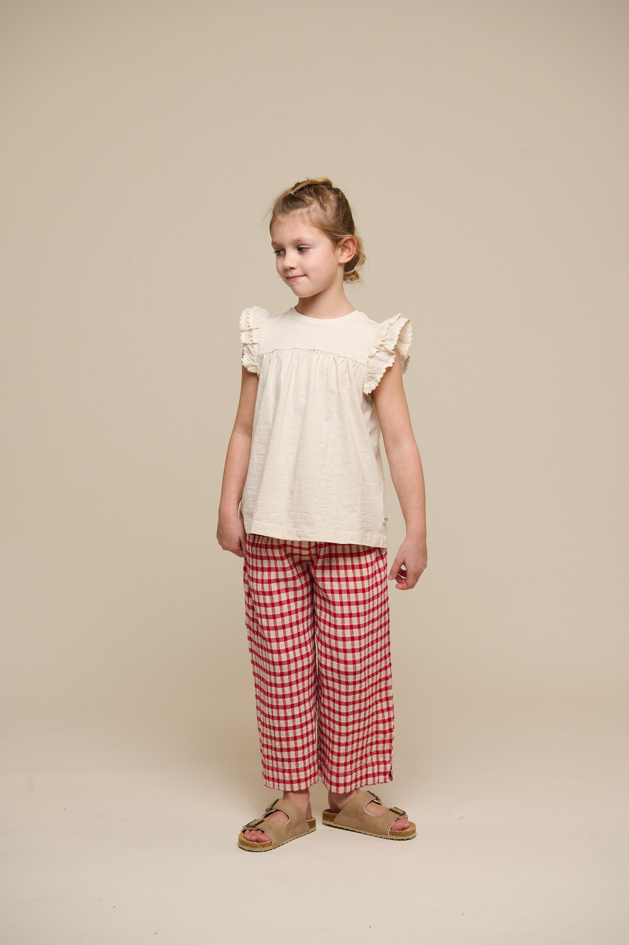 Jerseybluse mit Zick Zack Rüsche - Tween - Offwhite | 101071 Gabriella