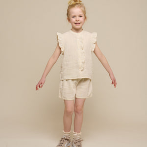 Ärmelloses Top aus Gaze - Tween - Off White | 100931 Jasmine