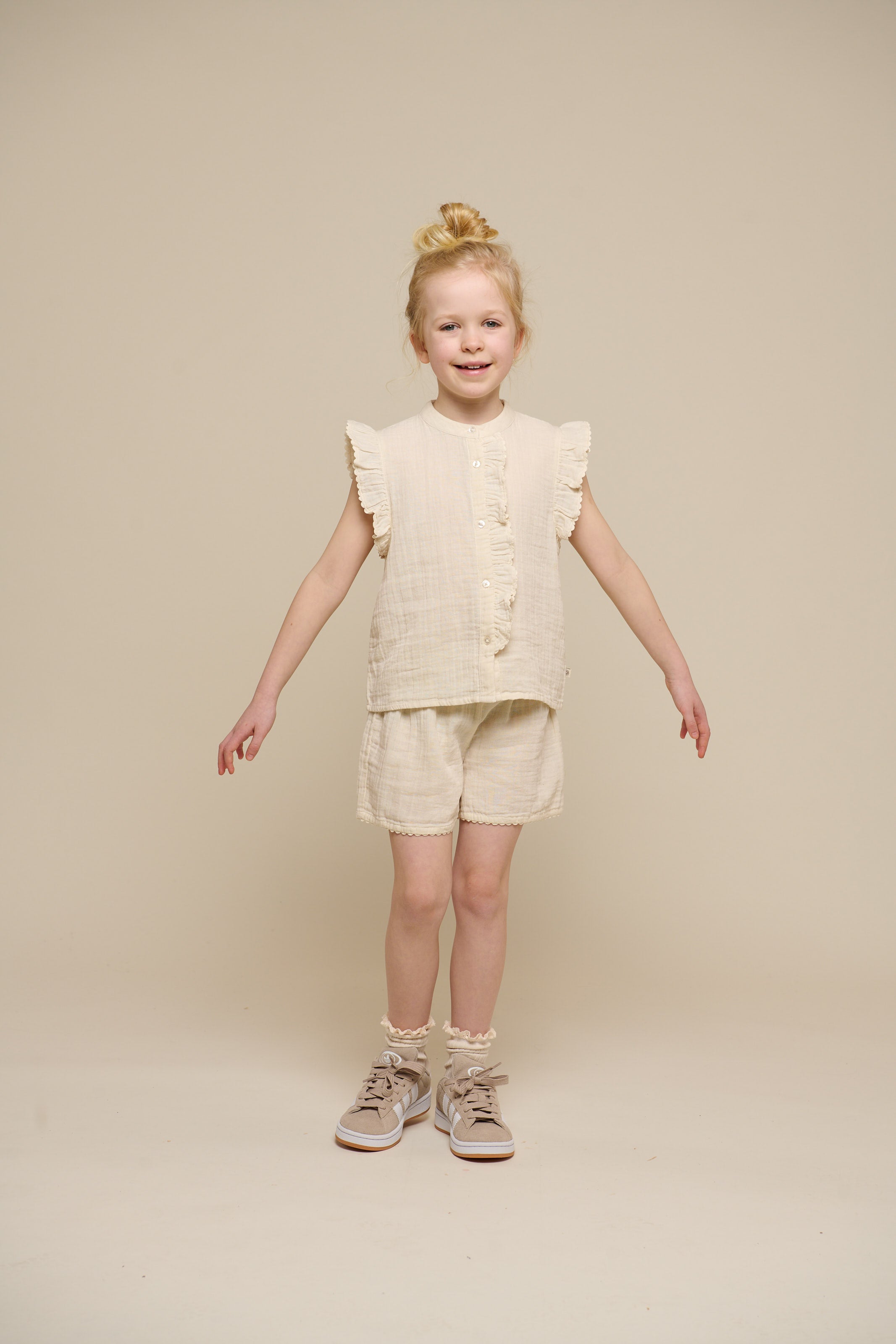 Ärmelloses Top aus Gaze - Tween - Off White | 100931 Jasmine