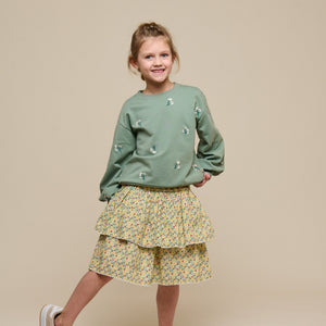 Besticktes Crewneck Sweatshirt - Tween - Dusty Green | 101212 Kimber