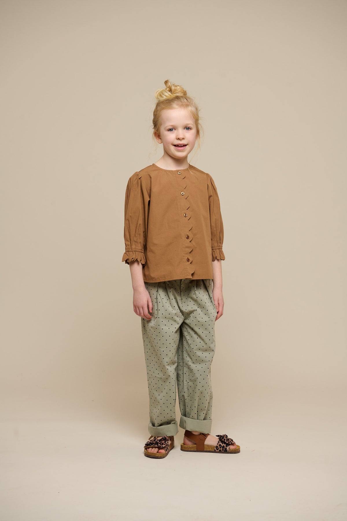 Twill-Hose mit Punkten - Tween - Dusty Green | 100617 Iris