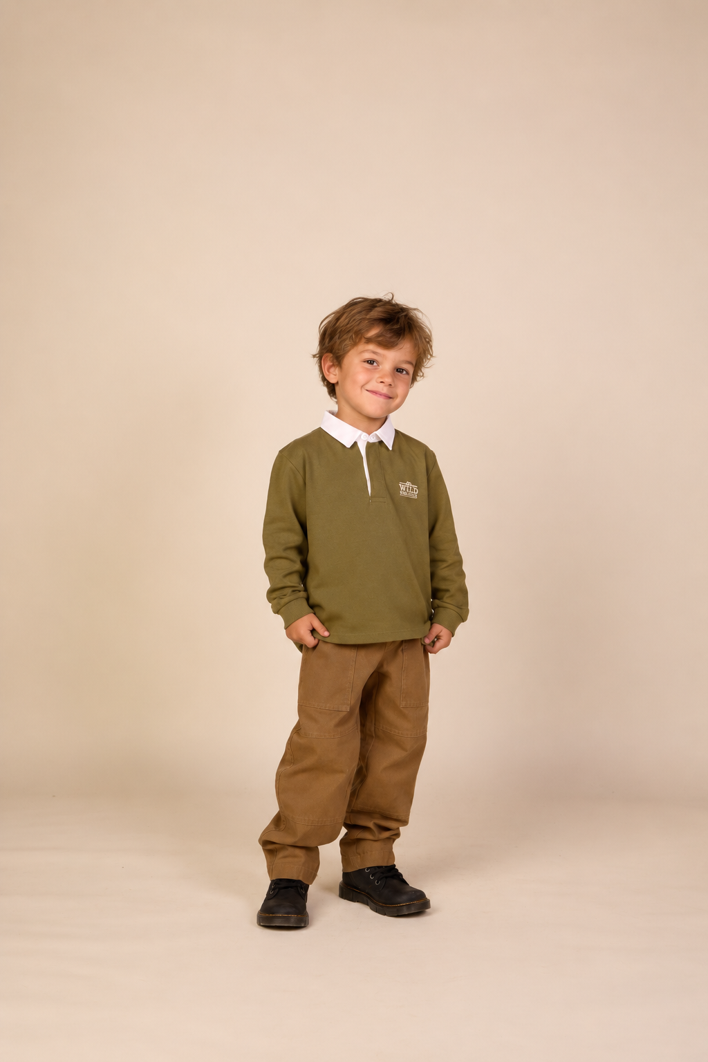 Canvas-Hose mit aufgesetzten Taschen Kids - Light Brown | 101533 Greyson