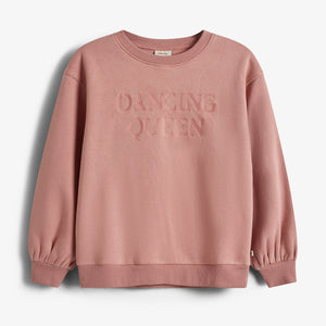 Sweatshirt in Übergröße mit Stickerei - Tweens - Dusty Rose